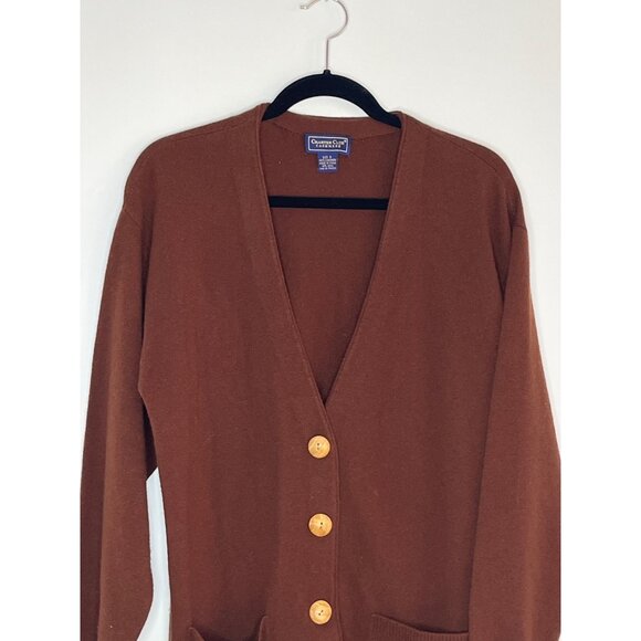 Charter Club Brown 100% Cashmere Long Sleeve Cardigan Button Front Small Men's - Picture 2 of 9